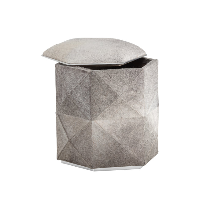 Sunpan Ashanti Genuine Cowhide Storage Ottoman