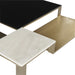 Sunpan Saber Black Tempered Glass White Marble Coffee Table