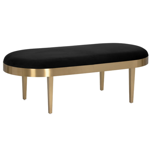 Sunpan Jolie Black Sky Fabric Gold Base Bench 