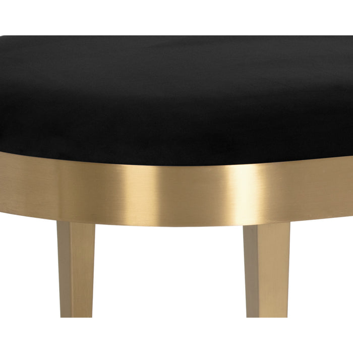 Sunpan Jolie Black Sky Fabric Gold Base Bench 