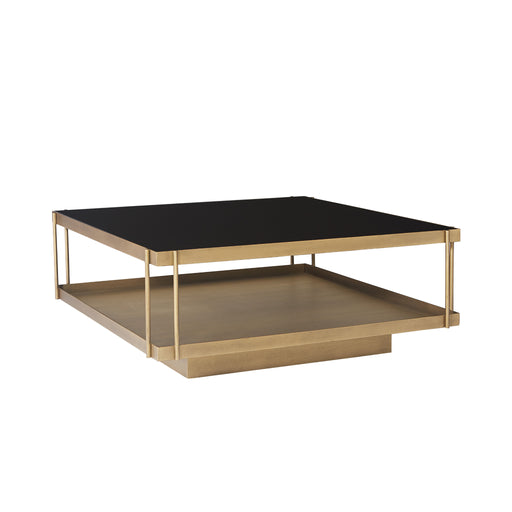 Sunpan Finch Modern Square Black Tempered Glass Coffee Table