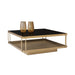 Sunpan Finch Modern Square Black Tempered Glass Coffee Table