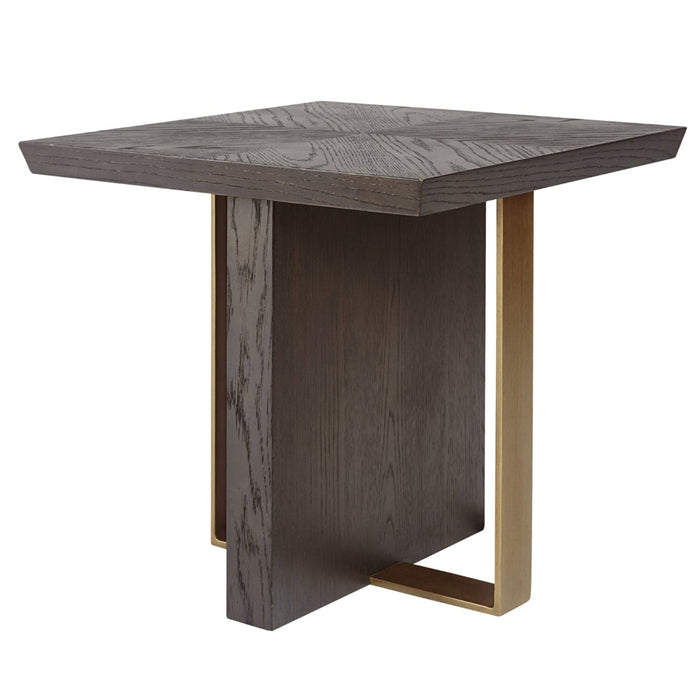 Sunpan Lars Rectangular Oak Veneer Wood Side Table 