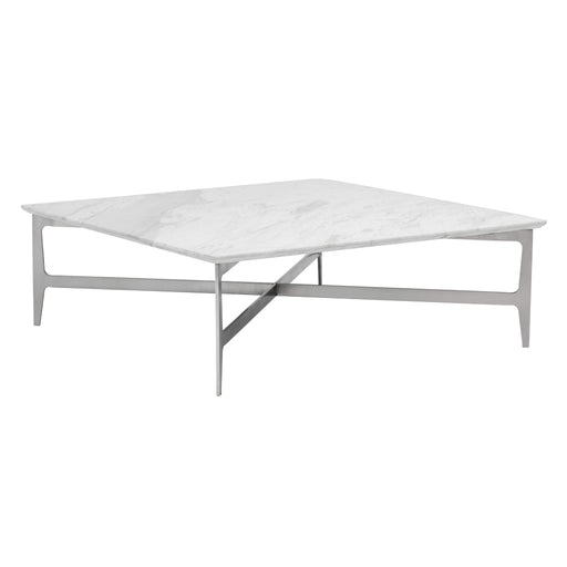 Sunpan Clearwater Square White Marble Top Coffee Table