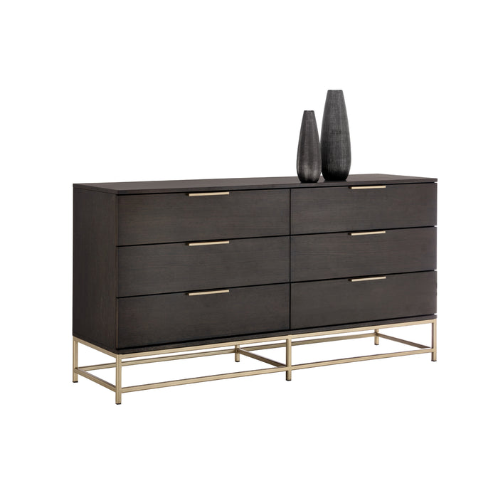 Sunpan Rebel Solid Oak Wood Wide Dresser