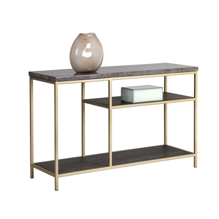 Sunpan Arden Sustainable Grey Marble Top Console Table 