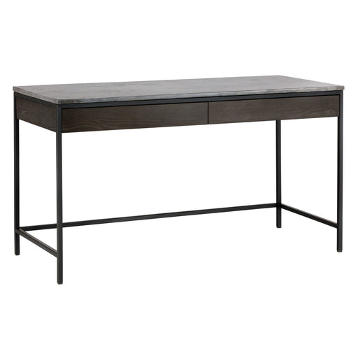 Sunpan Stamos Grey Marble Top Wood Drawers Desk 