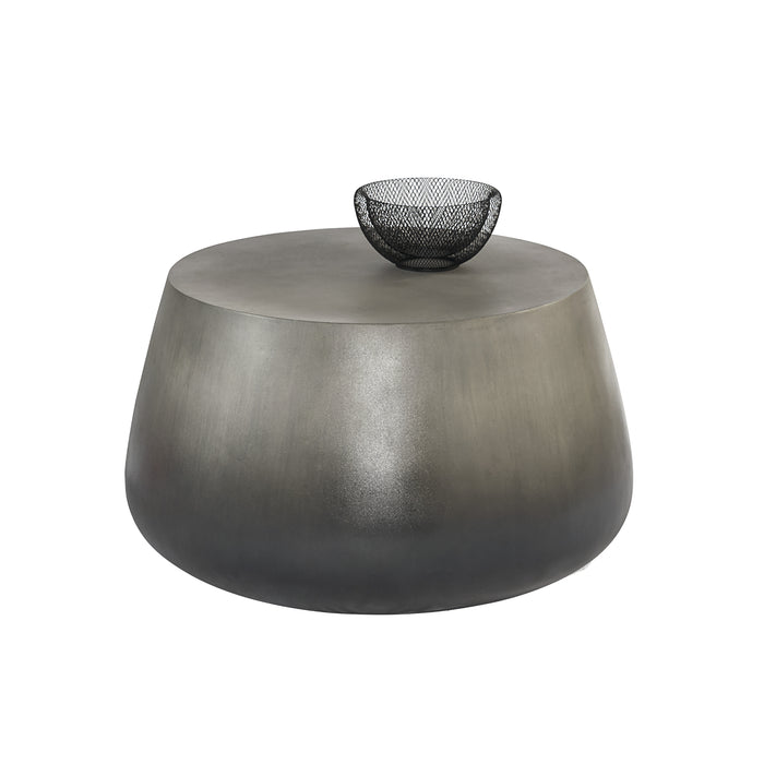 Sunpan Aries Round Drum Concrete Grey Ombre Coffee Table