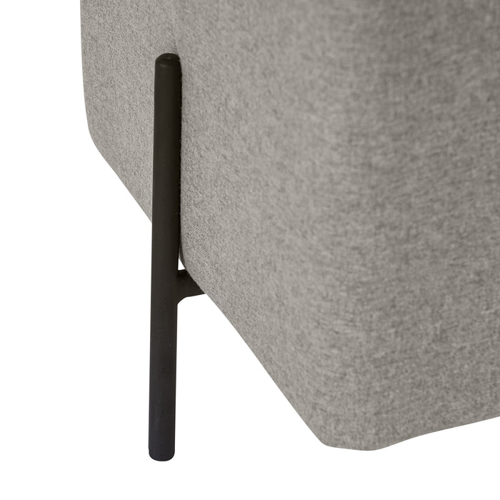 Sunpan Heston Dorset Platinum Grey Fabric Ottoman 