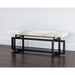 Sunpan Pilar Genuine Cowhide Seat Metal Base Bench