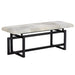 Sunpan Pilar Genuine Cowhide Seat Metal Base Bench