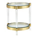 Sunpan York Round Clear Tempered Glass Top Side Table 