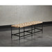 Sunpan Omari Handcrafted  Sueded Light Tan Leather Bench 