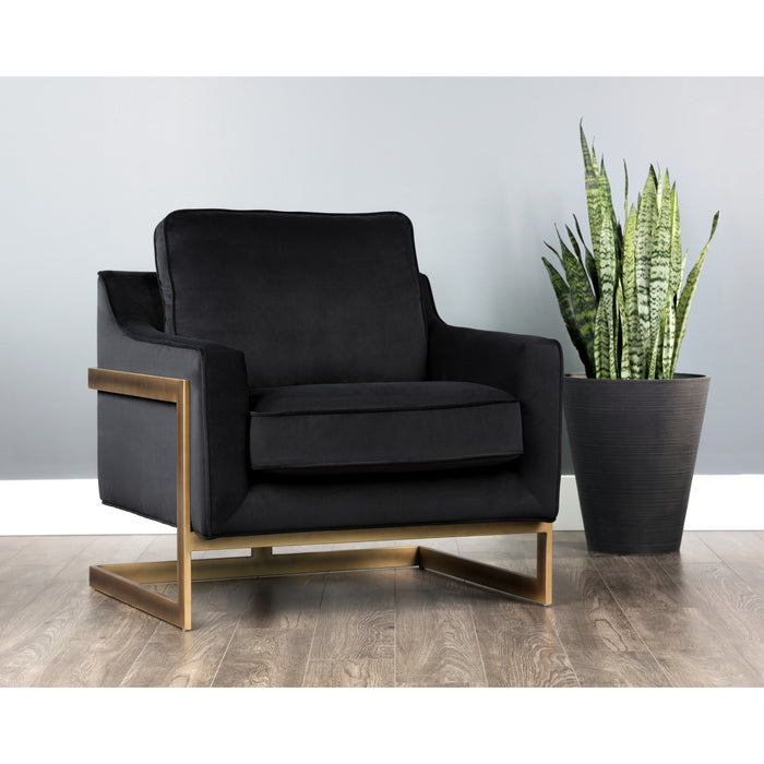 Sunpan Kalmin Velvet Fabric Modern Lounge Chair