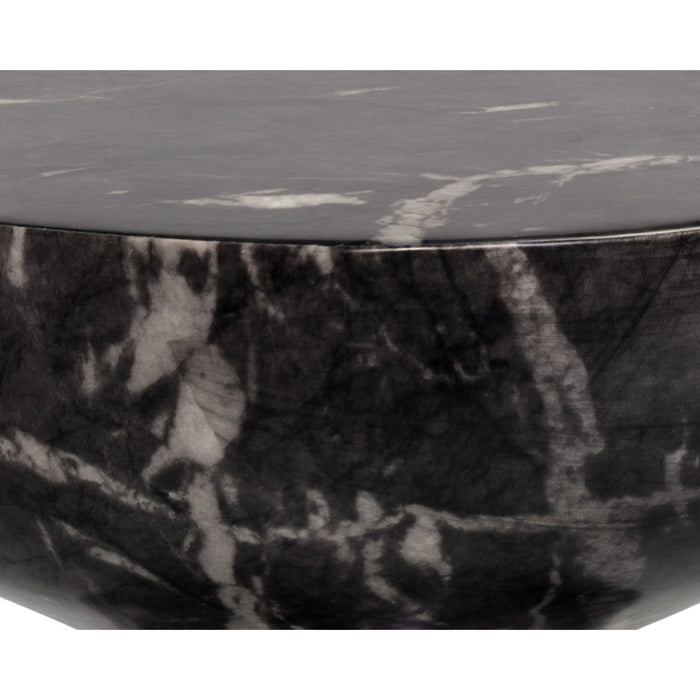 Sunpan Goya Round Marble Look Concrete End Table