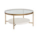 Sunpan Gia Round Clear Tempered Glass Top Coffee Table