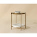 Sunpan Gia Round Clear Tempered Glass Top Side Table 