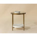 Sunpan Gia Round Clear Tempered Glass Top Side Table 