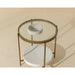 Sunpan Gia Round Clear Tempered Glass Top Side Table 