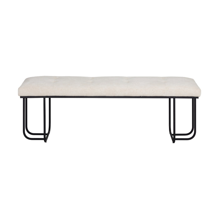 Sunpan Maverick Eclipse White Fabric Bench