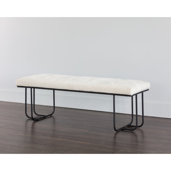 Sunpan Maverick Eclipse White Fabric Bench