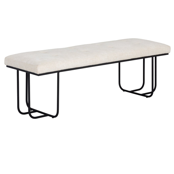 Sunpan Maverick Eclipse White Fabric Bench