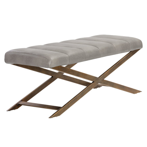 Sunpan Kammi Faux Leather Metal base Bench