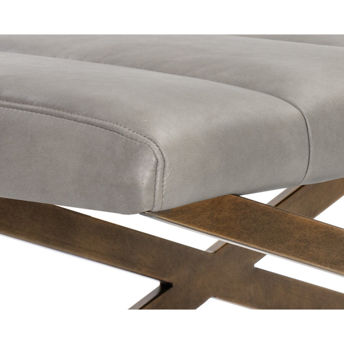 Sunpan Kammi Faux Leather Metal base Bench