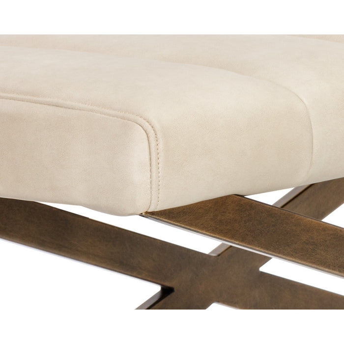 Sunpan Kammi Faux Leather Metal base Bench