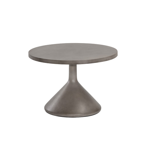 Sunpan Adonis Round Grey Pedestal Concrete Coffee Table 