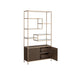 Sunpan Stamos Clear Glass Shelves Oak Wood Bookcase