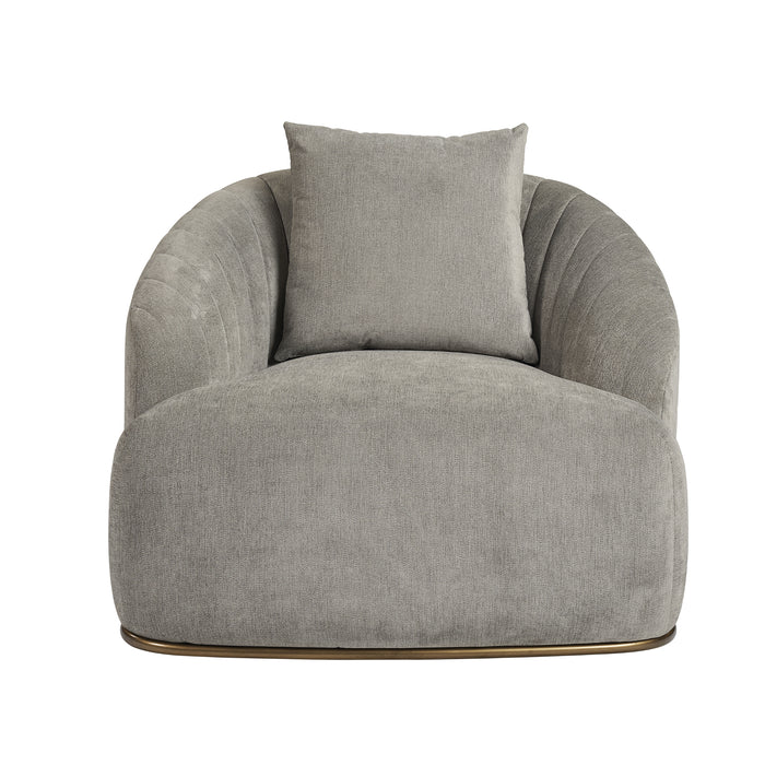 Sunpan Astrid Grey Velvet Fabric Modern Armchair 