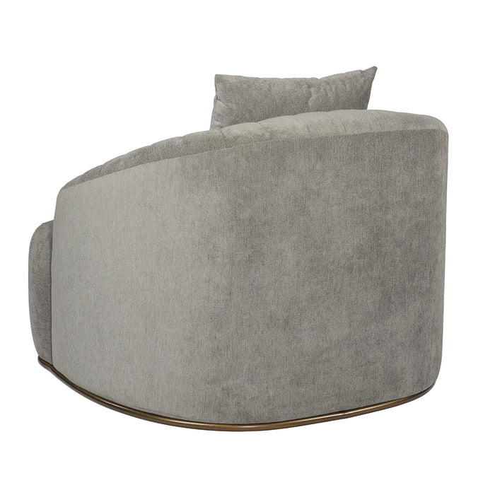 Sunpan Astrid Grey Velvet Fabric Modern Armchair 