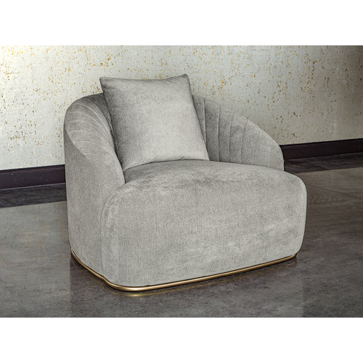 Sunpan Astrid Grey Velvet Fabric Modern Armchair 