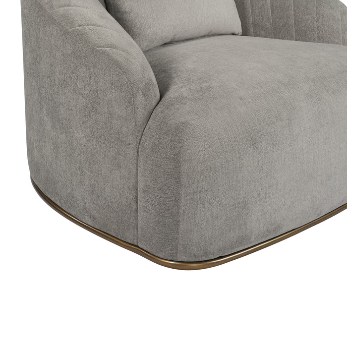 Sunpan Astrid Grey Velvet Fabric Modern Armchair 