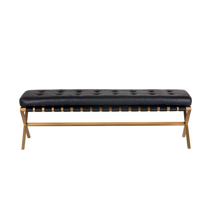 Sunpan Kenji Faux Leather Tufted Bench