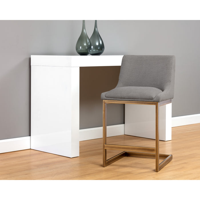 Sunpan Holly Grey Luxury Upholstered Counter Stool