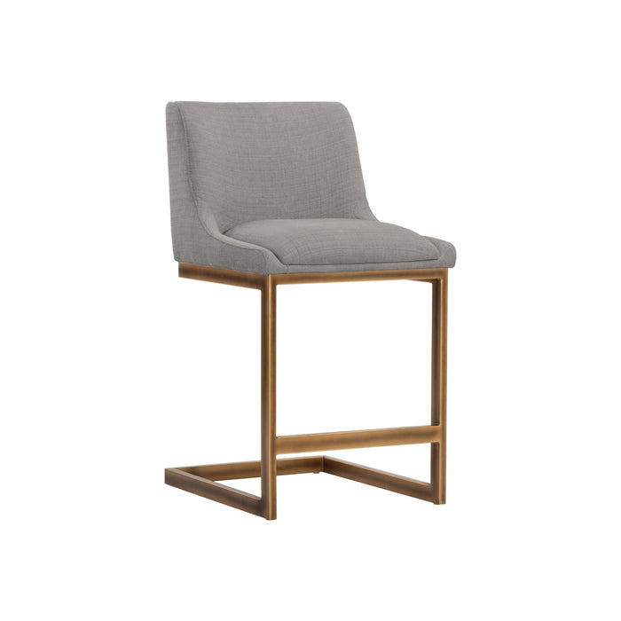 Sunpan Holly Grey Luxury Upholstered Counter Stool