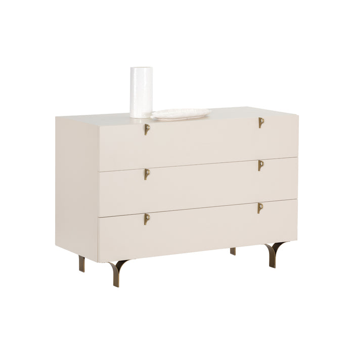 Sunpan Celine White Acacia Wood Dresser 