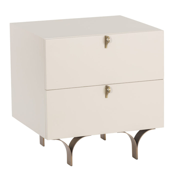 Sunpan Celine Rectangular Cream Rubberwood Nightstand