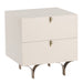 Sunpan Celine Rectangular Cream Rubberwood Nightstand