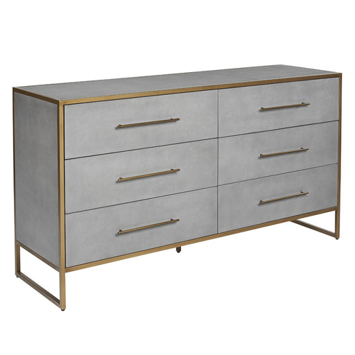 Sunpan Venice Grey Bonded Leather Dresser 