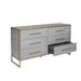 Sunpan Venice Grey Bonded Leather Dresser 