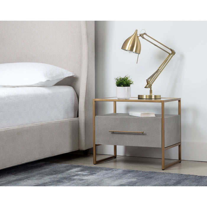 Sunpan Venice Clear Tempered Glass Top Nightstand