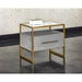 Sunpan Venice Clear Tempered Glass Top Nightstand