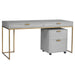 Sunpan Jiro Grey Bonded Leather Iron Desk 