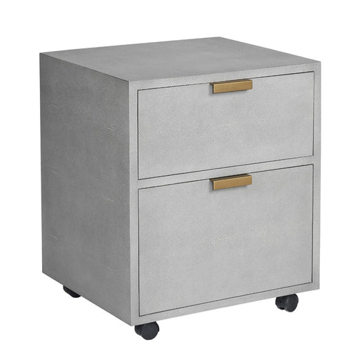 Sunpan Jiro Grey Bonded Leather Drawer File Cabinet 