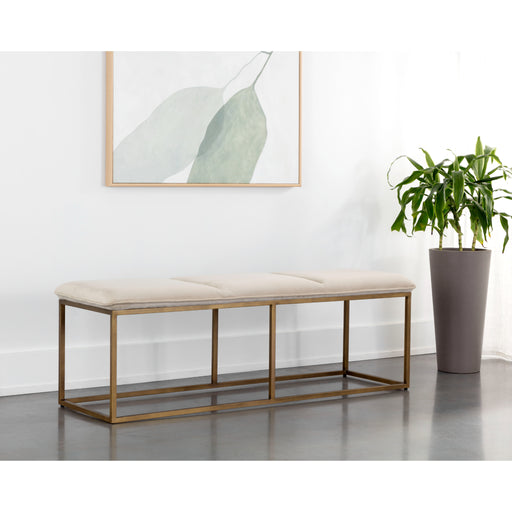 Sunpan Alley Burnished Brass Base Bench