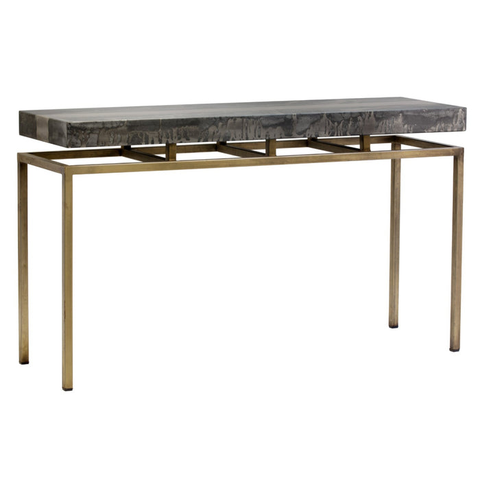 Sunpan Toreno Handcrafted Gold Iron Base Console Table 