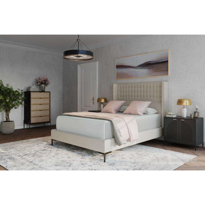 Sunpan Cairo King Bed Frame Antonio Porcelain Upholstered 